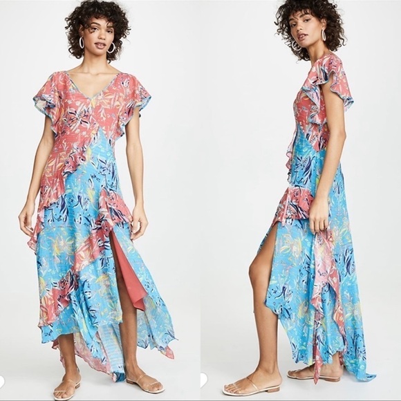 NWT TANYA TAYLOR Iliana Printed Midi Dress, Size 2 - Picture 1 of 8